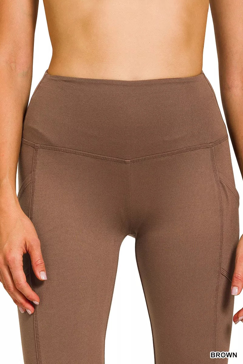 Zenana Brushed Dty Microfiber Flare Pants