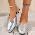 Sparkly Metallic Ballet Flat Loafers
