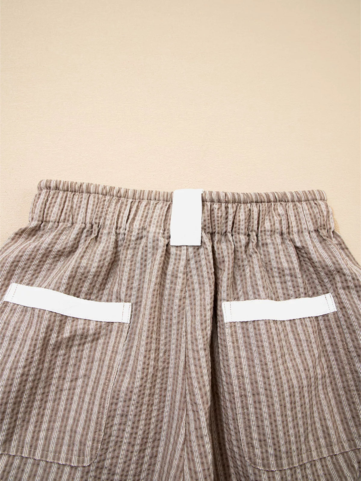 Stripe Drawstring Cargo Jogger Pants with Pockets