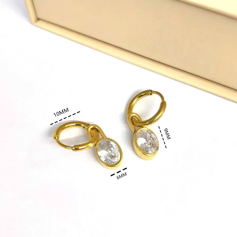 316 Stainless Steel Cartilage Piercing Earring, Single, Diamond-Encrusted Nose Hoop