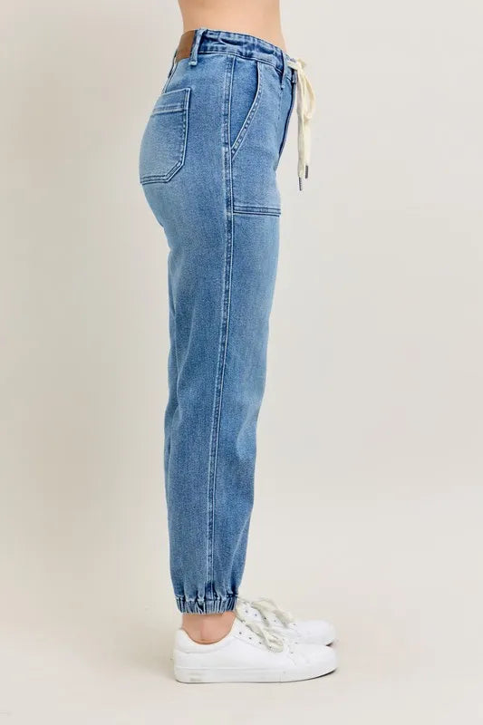 Judy Blue Full Size High Waist Denim Jogger Plus Size