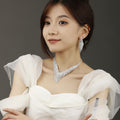 Silver Wedding Jewelry Suit Women's