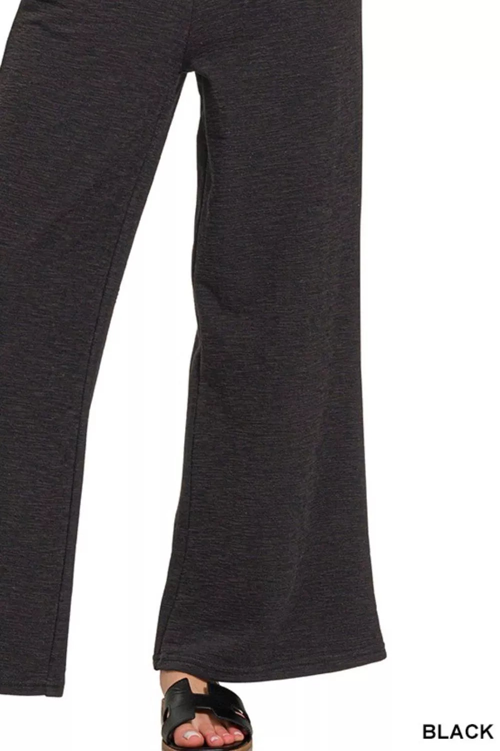 Zenana Cotton Slub Wide Leg Pants