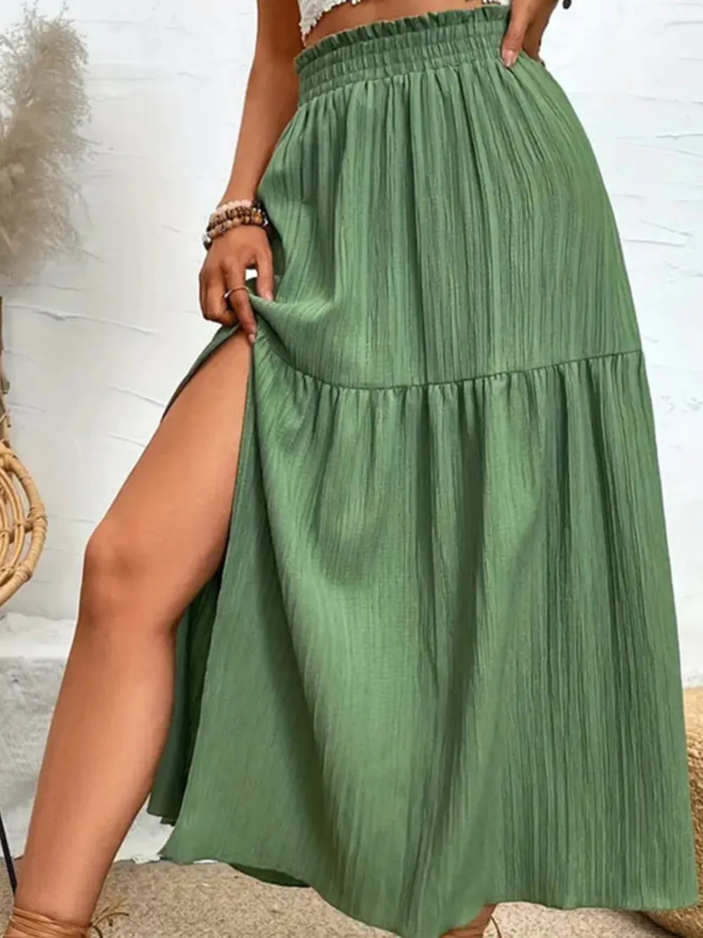 Frill Slit Skirt
