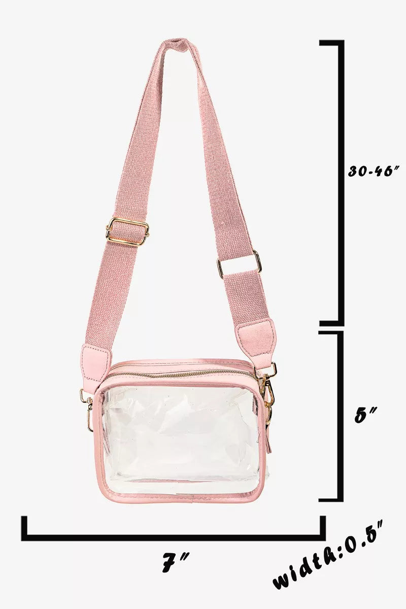 Fame PVC Clear Rectangular Crossbody Bag