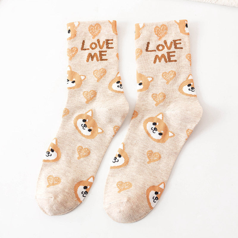 Preppy Style Wholesale Cotton Letter Animal Trendy Socks