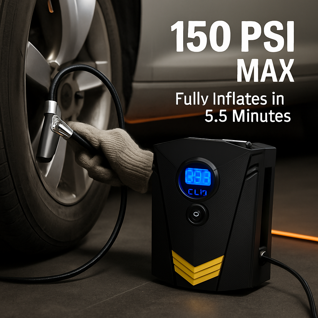 Tire Inflator with LCD Display and Auto Shut-Off