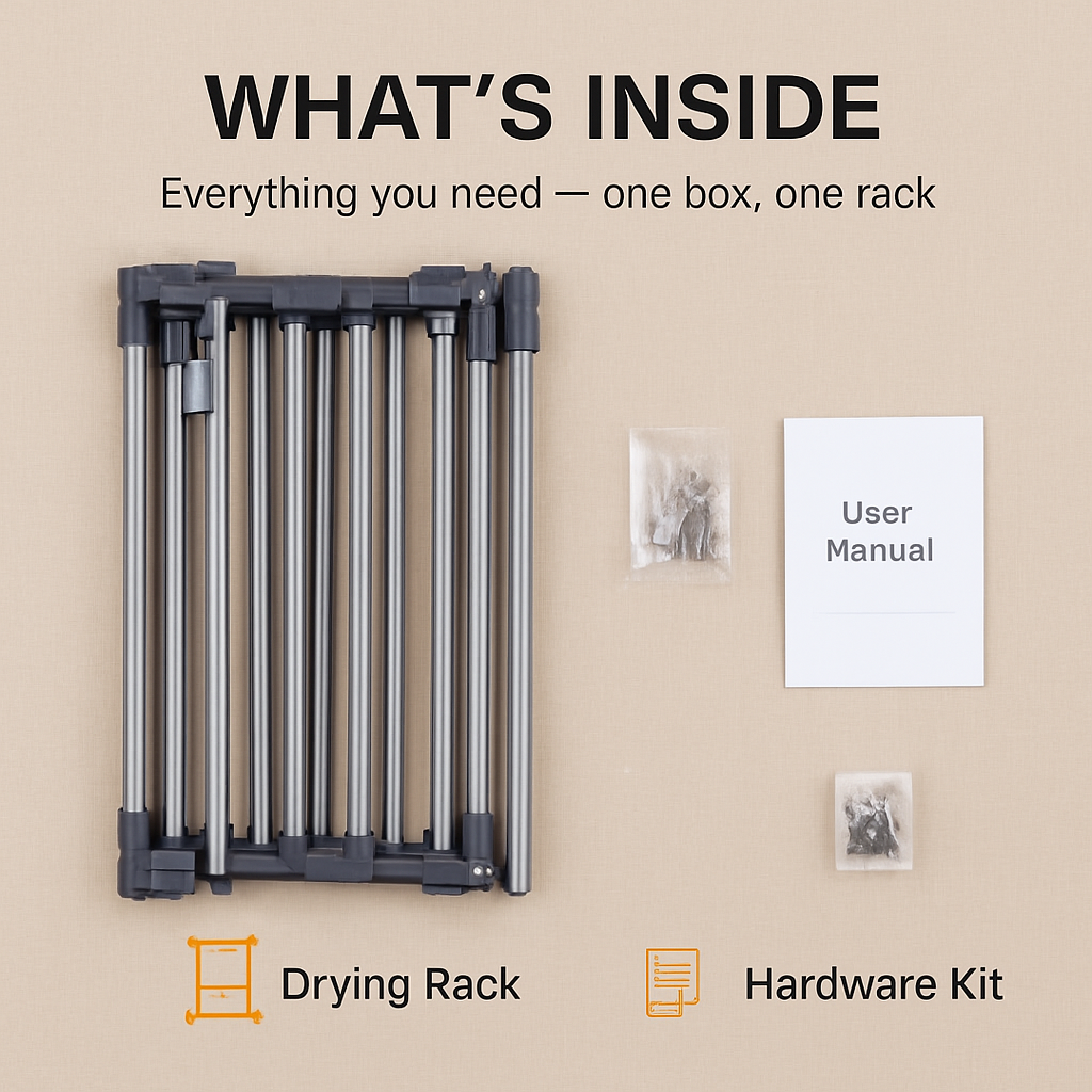 Clothes Drying Rack with Rolling Wheels and Side Wings