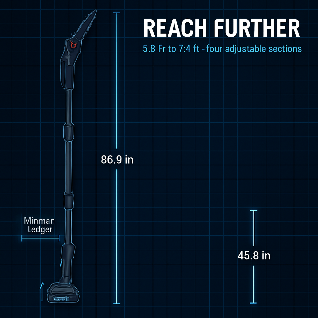 Cordless Pole Saw for Pruning with Extendable Reach