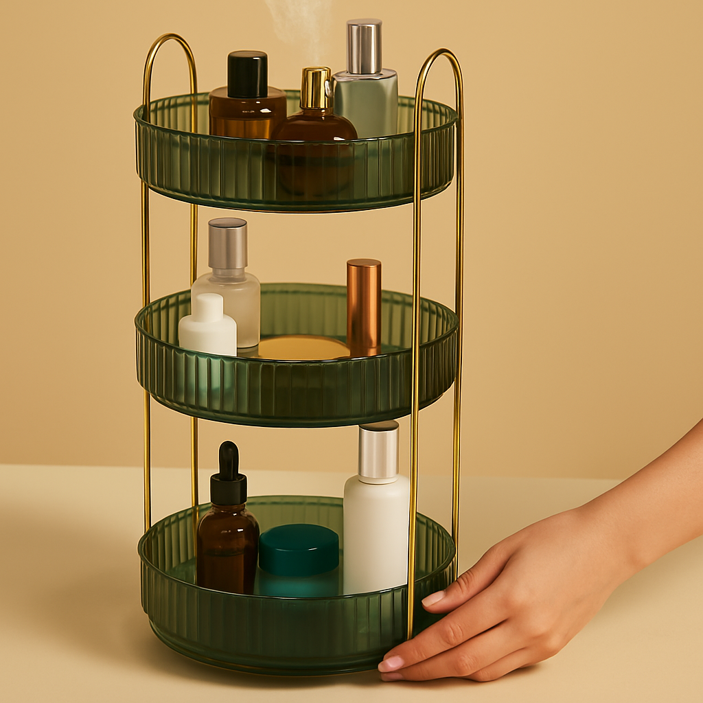 3 Tier Rotating Makeup Organizer for Perfume and Cosmetics