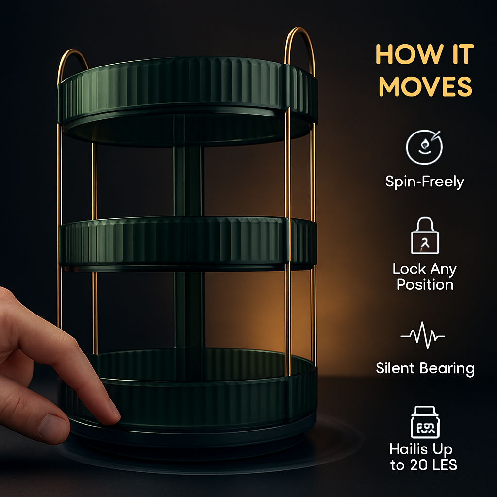 3 Tier Rotating Makeup Organizer for Perfume and Cosmetics