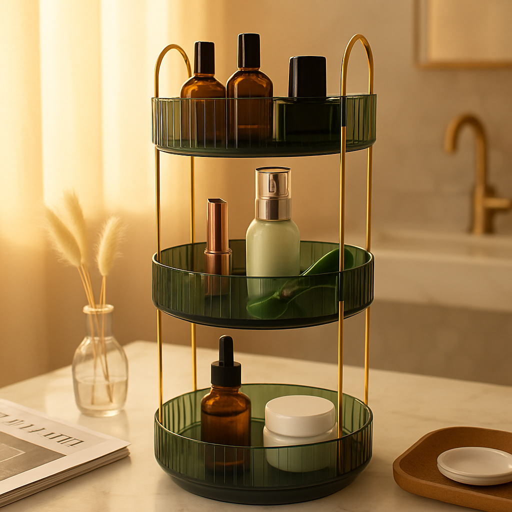 3 Tier Rotating Makeup Organizer for Perfume and Cosmetics