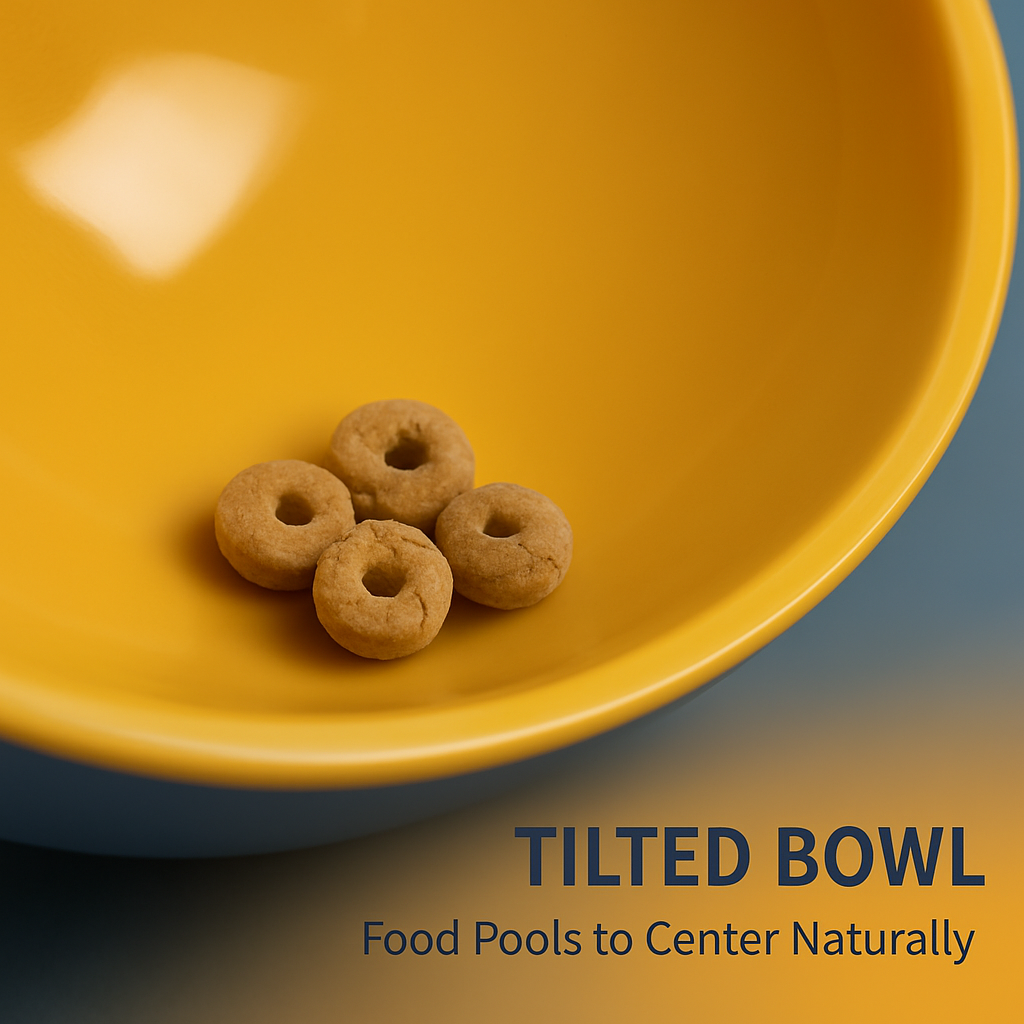 Raised Tilted Elevated Cat Food Bowl for Easy Eating