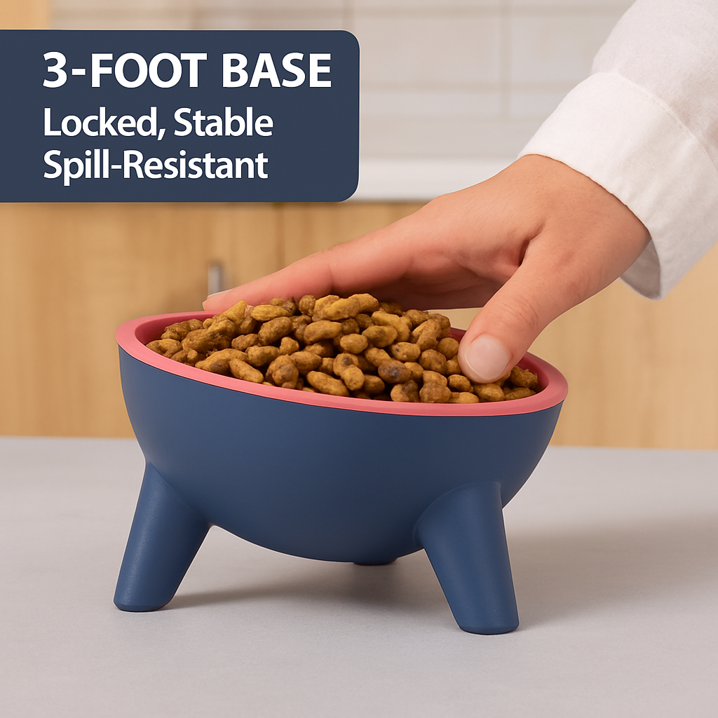 Raised Tilted Elevated Cat Food Bowl for Easy Eating