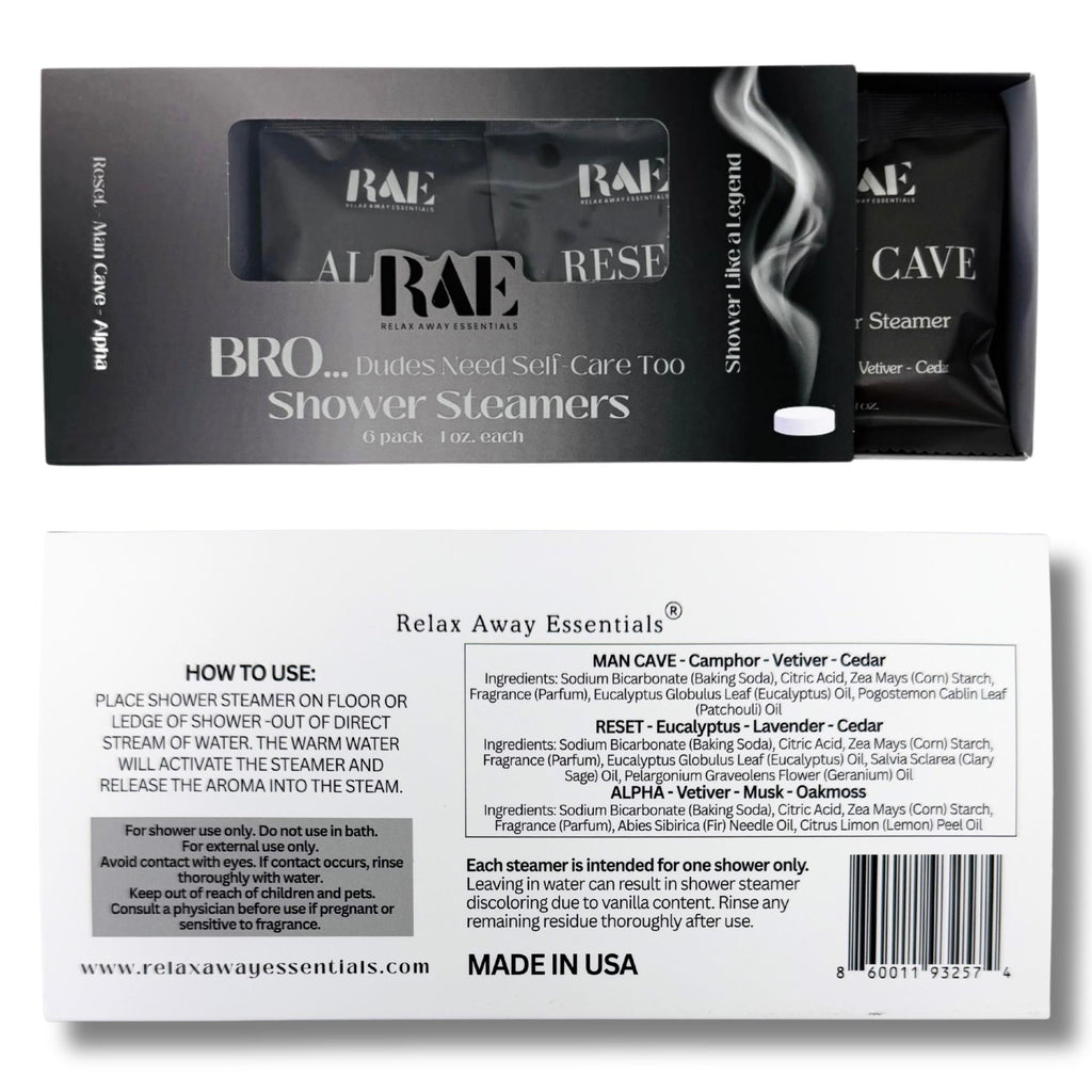 BRO Shower Steamers 6-Pack | Men’s Shower Steamers | Aromatherapy Scented Steamers | Handmade Spa Gift for Him | Father's Day Gift