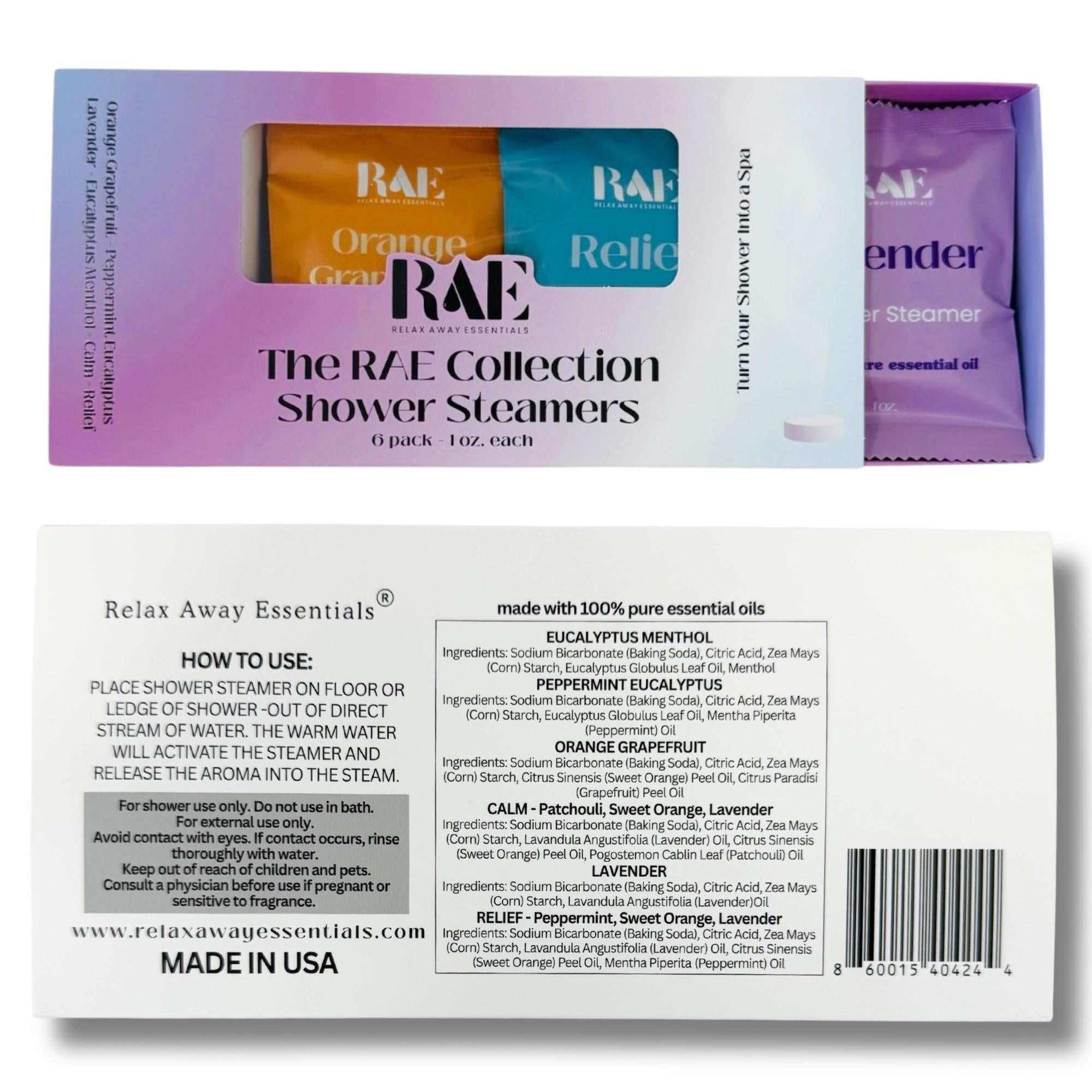 RAE Collection 6-Pack Variety | Aromatherapy Essential Oil | Spa Gift | Breathe | Relax
