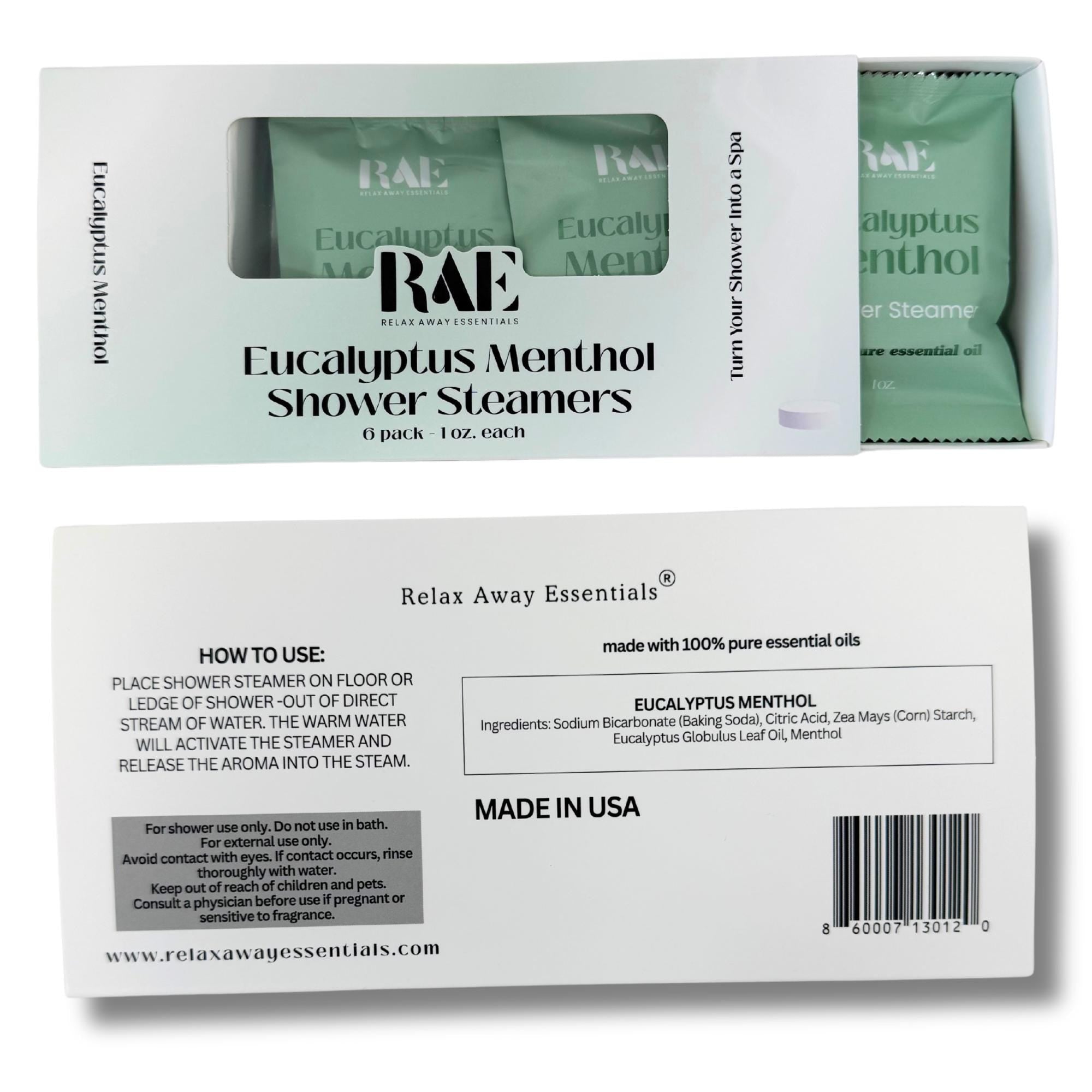 Eucalyptus Menthol Shower Steamers | 6 Pack | Aromatherapy Spa | Fathers Day Gift