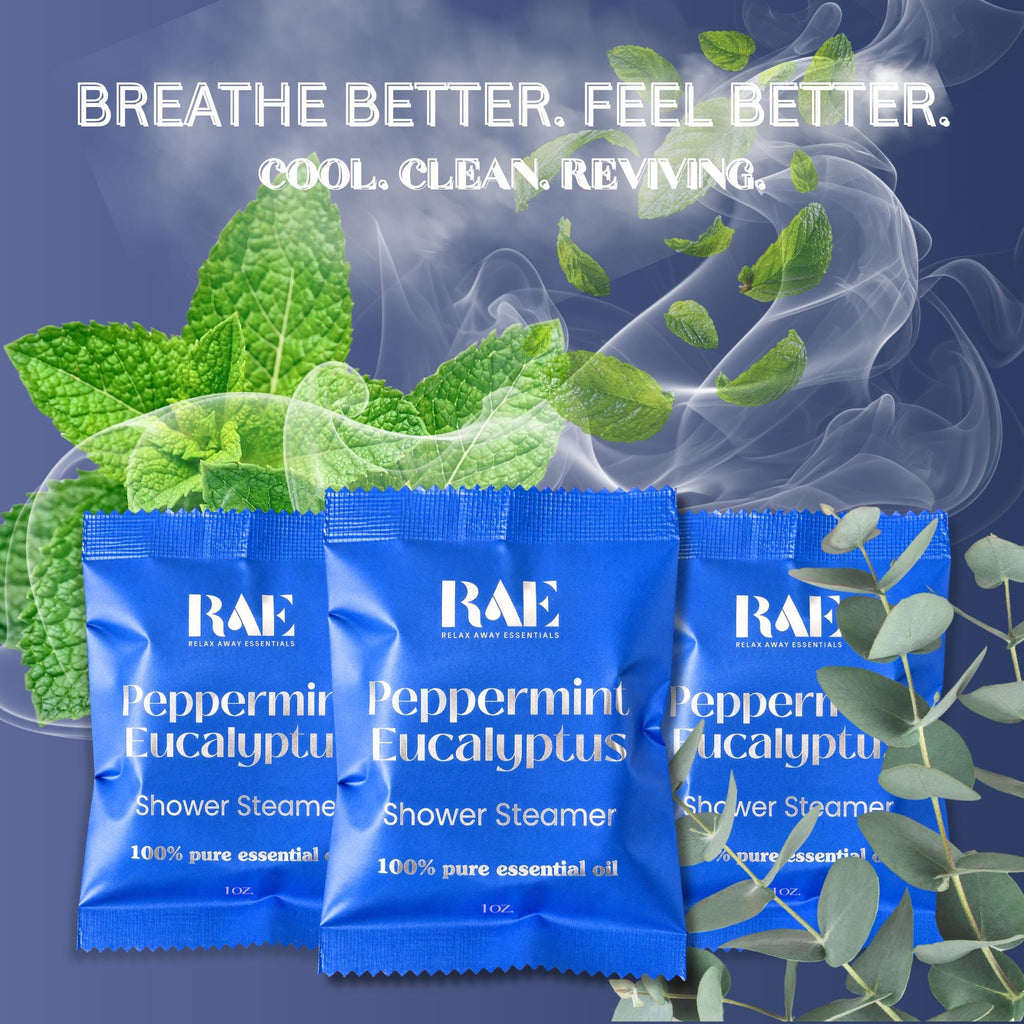 Peppermint Eucalyptus Shower Steamers 6 Pack | Aromatherapy Spa | Gift for him, Gift for her | Breathe