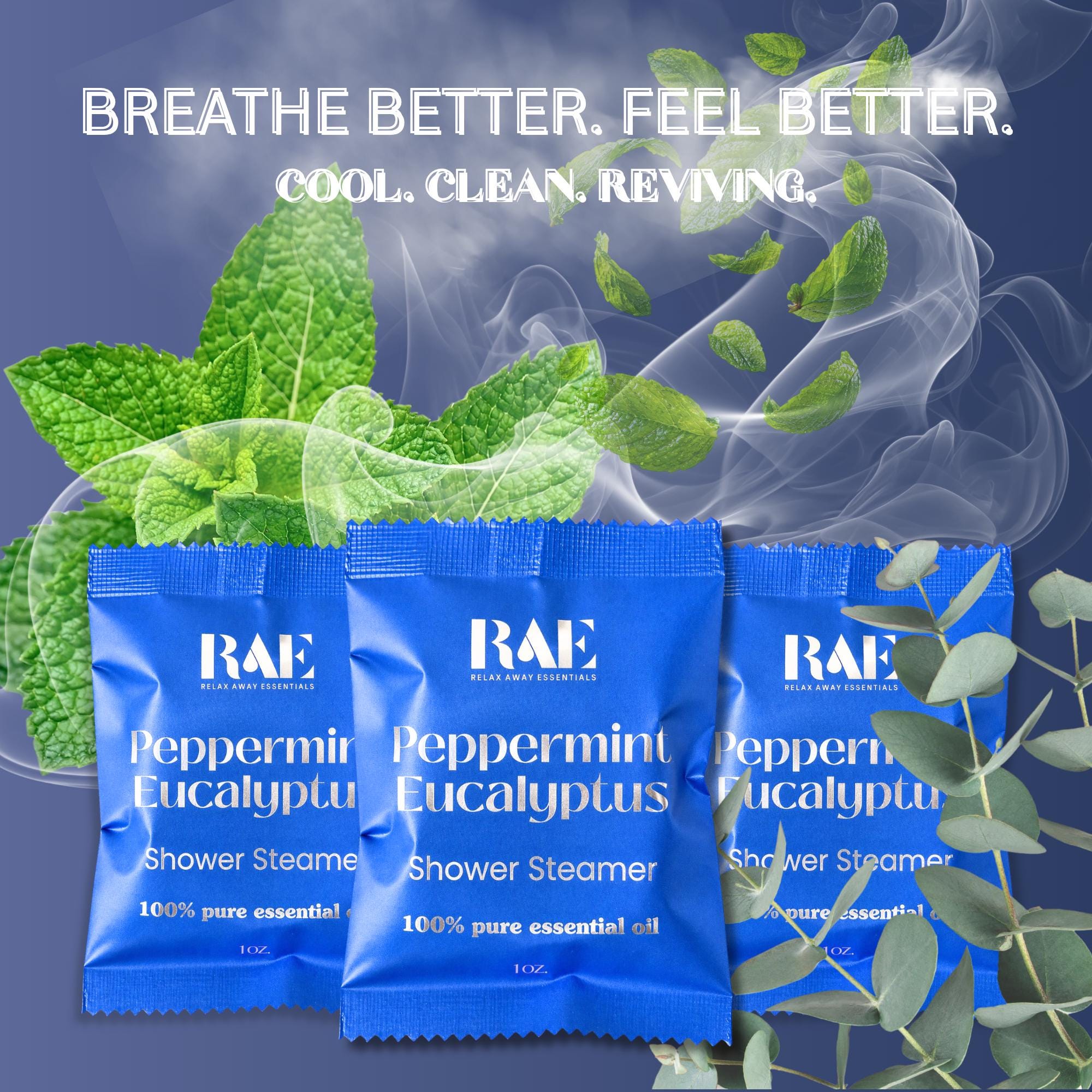 Peppermint Eucalyptus Shower Steamers 6 Pack | Aromatherapy Spa | Gift for him, Gift for her | Breathe