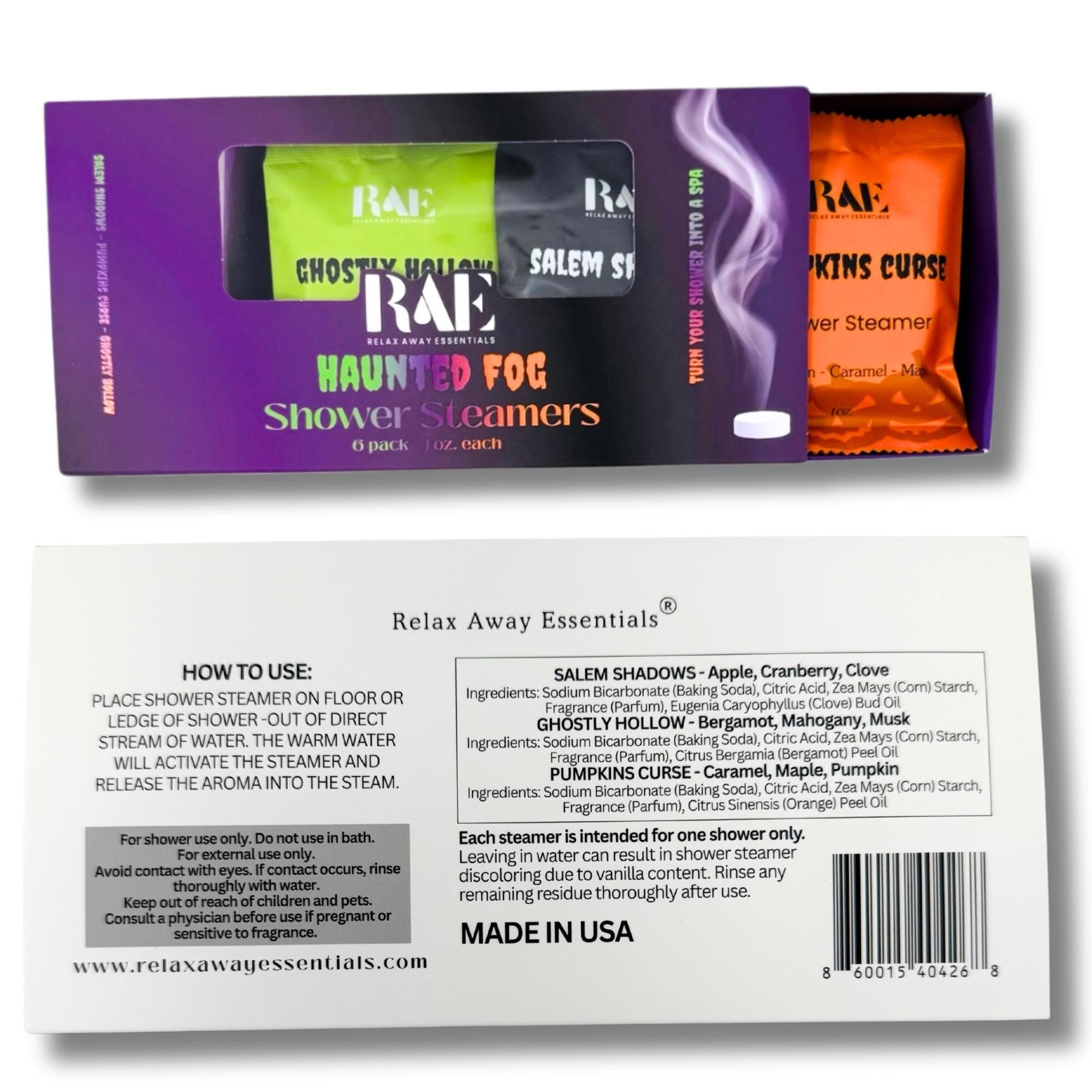 Haunted Fog Shower Steamers 6 Pack - Halloween Shower Steamers - Fall - Autumn - Spa Gift - Aromatherapy