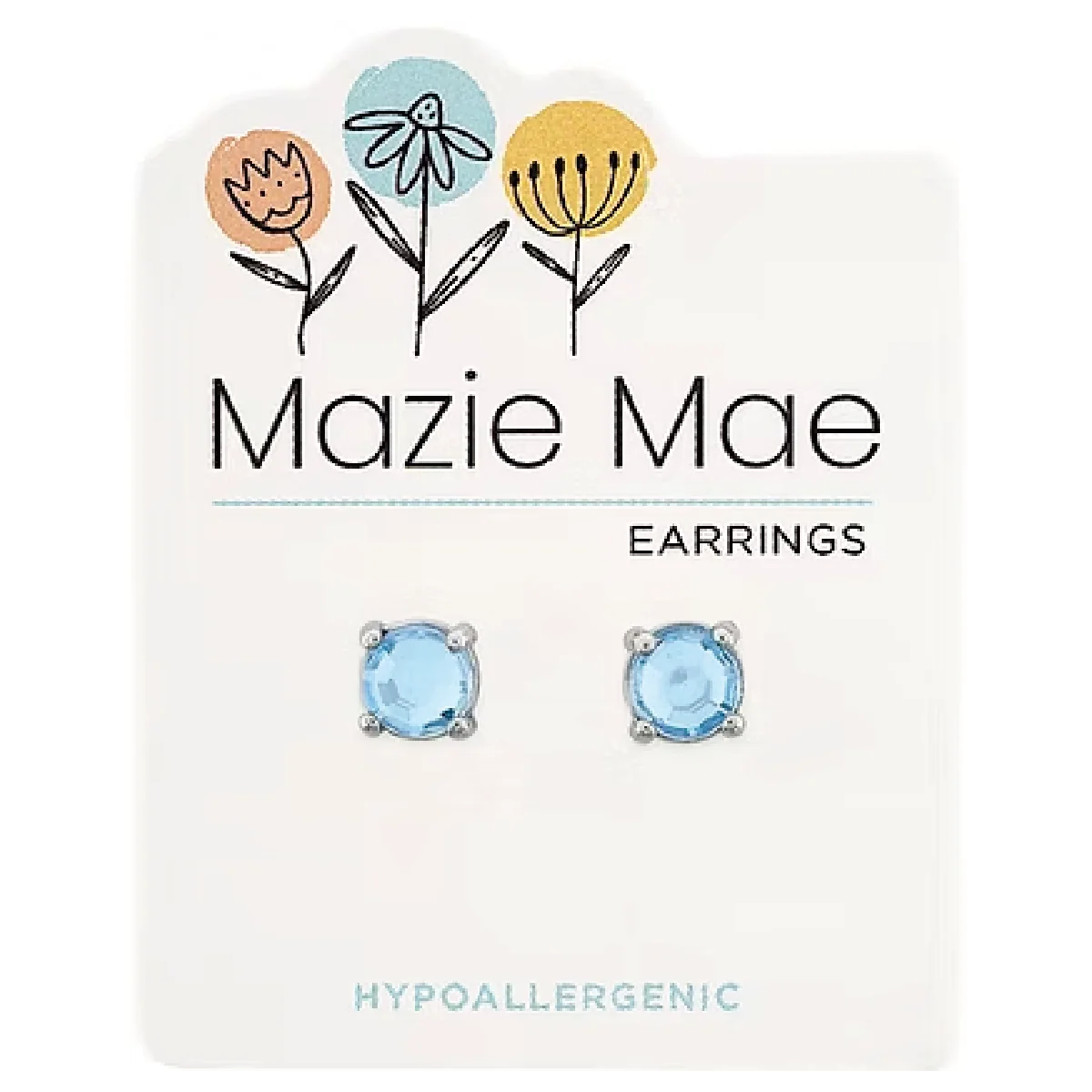 Hypoallergenic Light Sapphire Studs