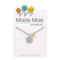 Silver CZ Paw Print Heart Necklace