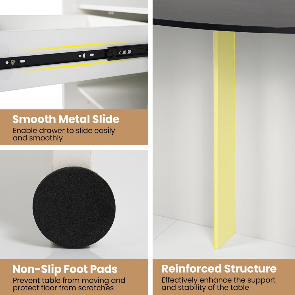 Modern Reception Desk Front Counter Desk with Oval Tabletop