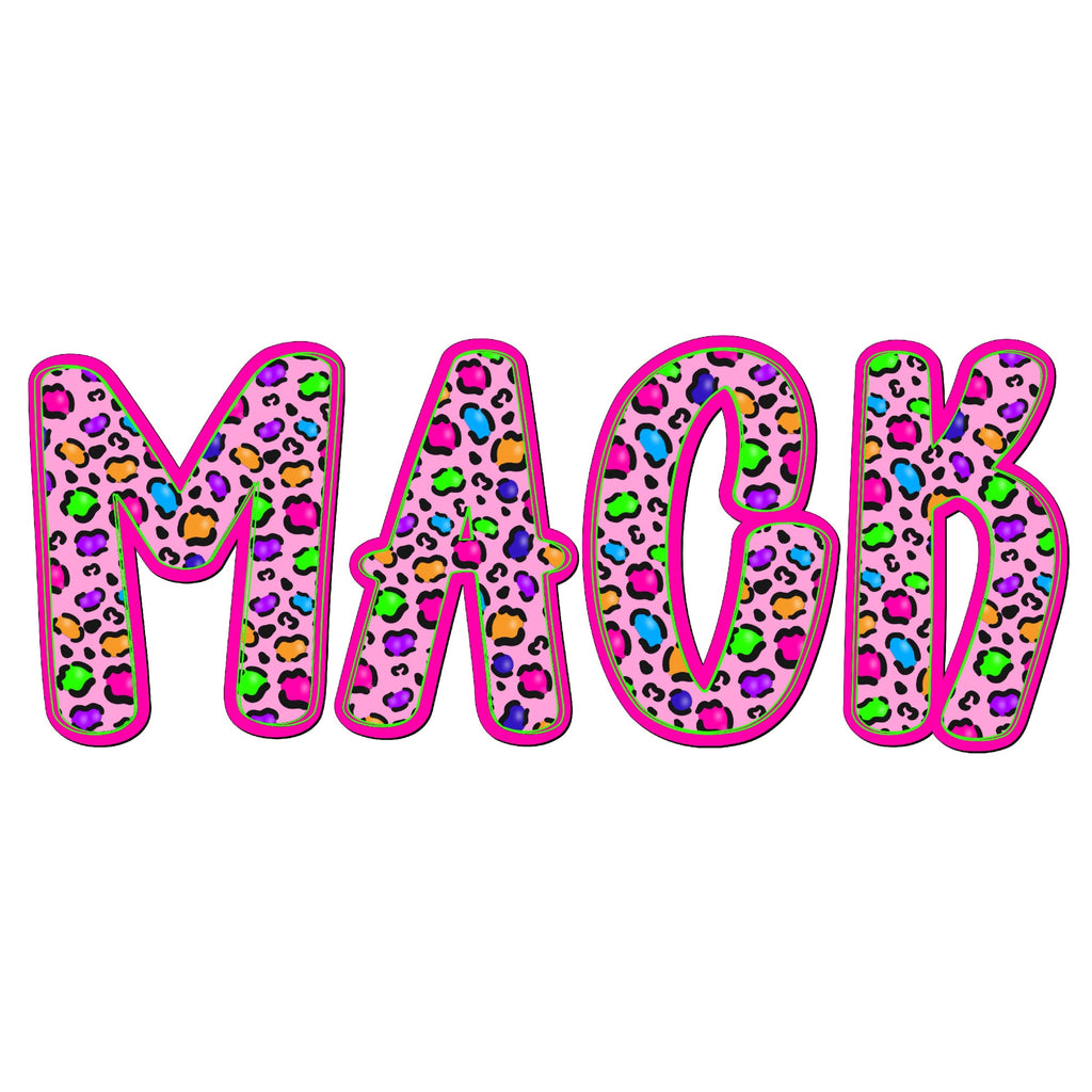 Custom Neon Cheetah Doodle