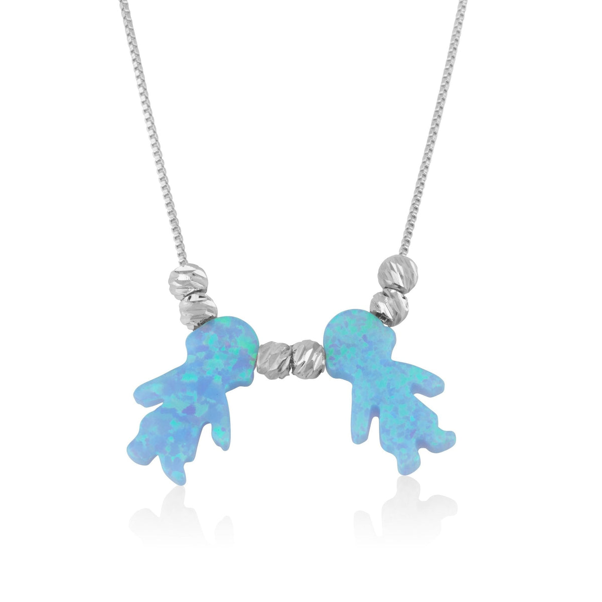Opal Boy Girl Charms Necklace