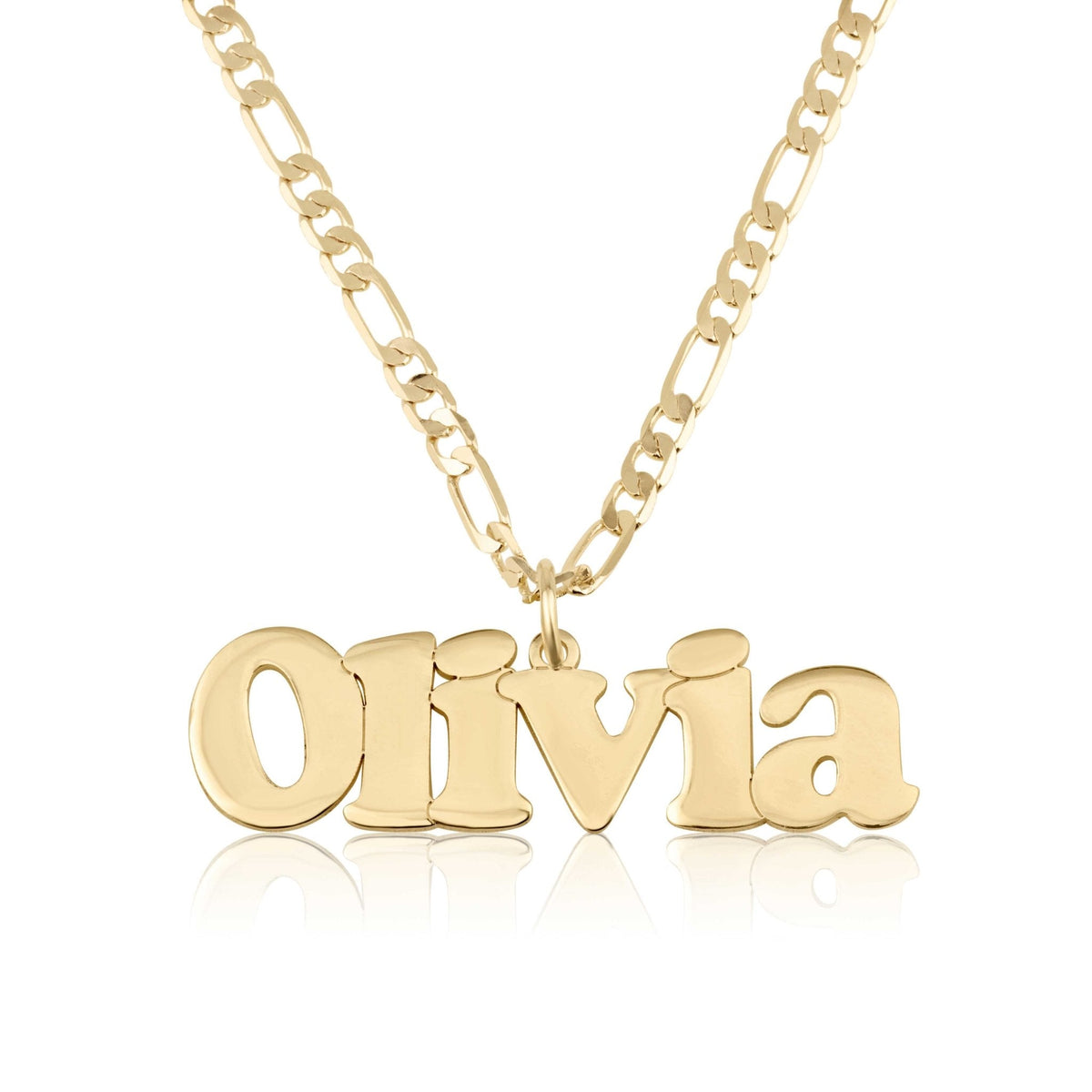 Personalized Name Necklace With Figaro Chain