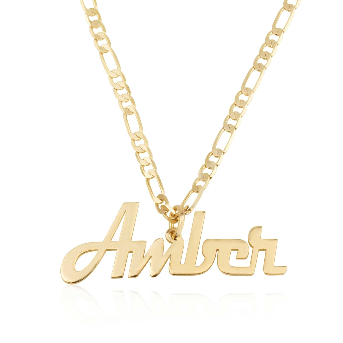 Personalized Name Necklace With Figaro Chain