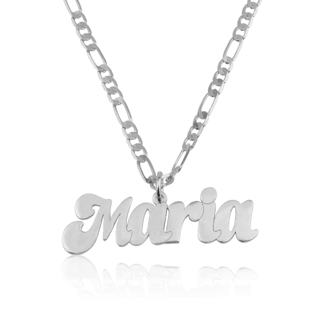 Personalized Name Necklace With Figaro Chain
