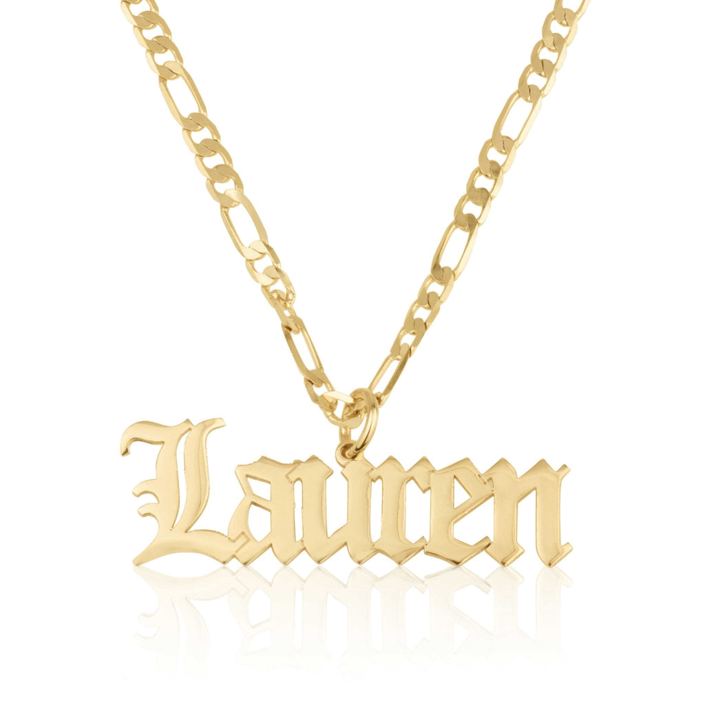 Personalized Name Necklace With Figaro Chain