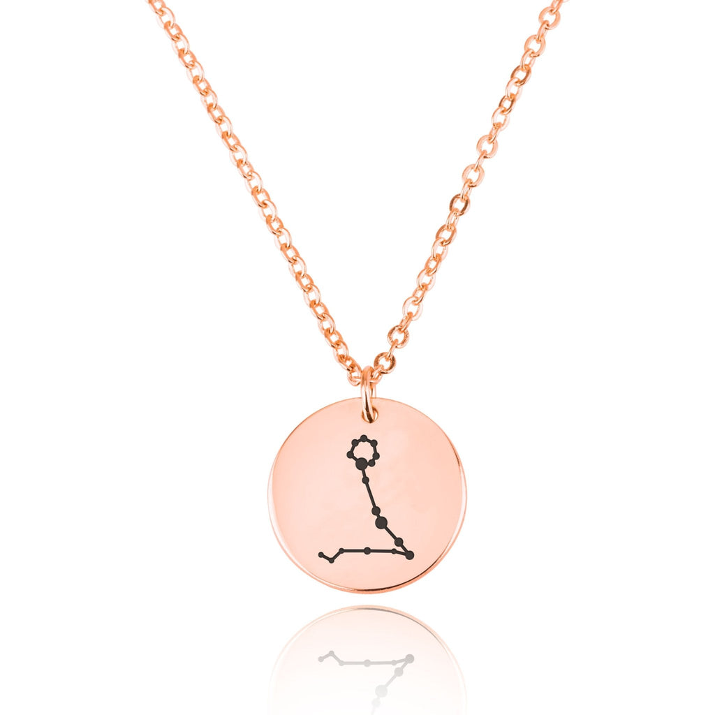 Pisces Celestial Constellation Disk Necklace