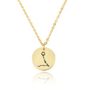 Pisces Celestial Constellation Disk Necklace