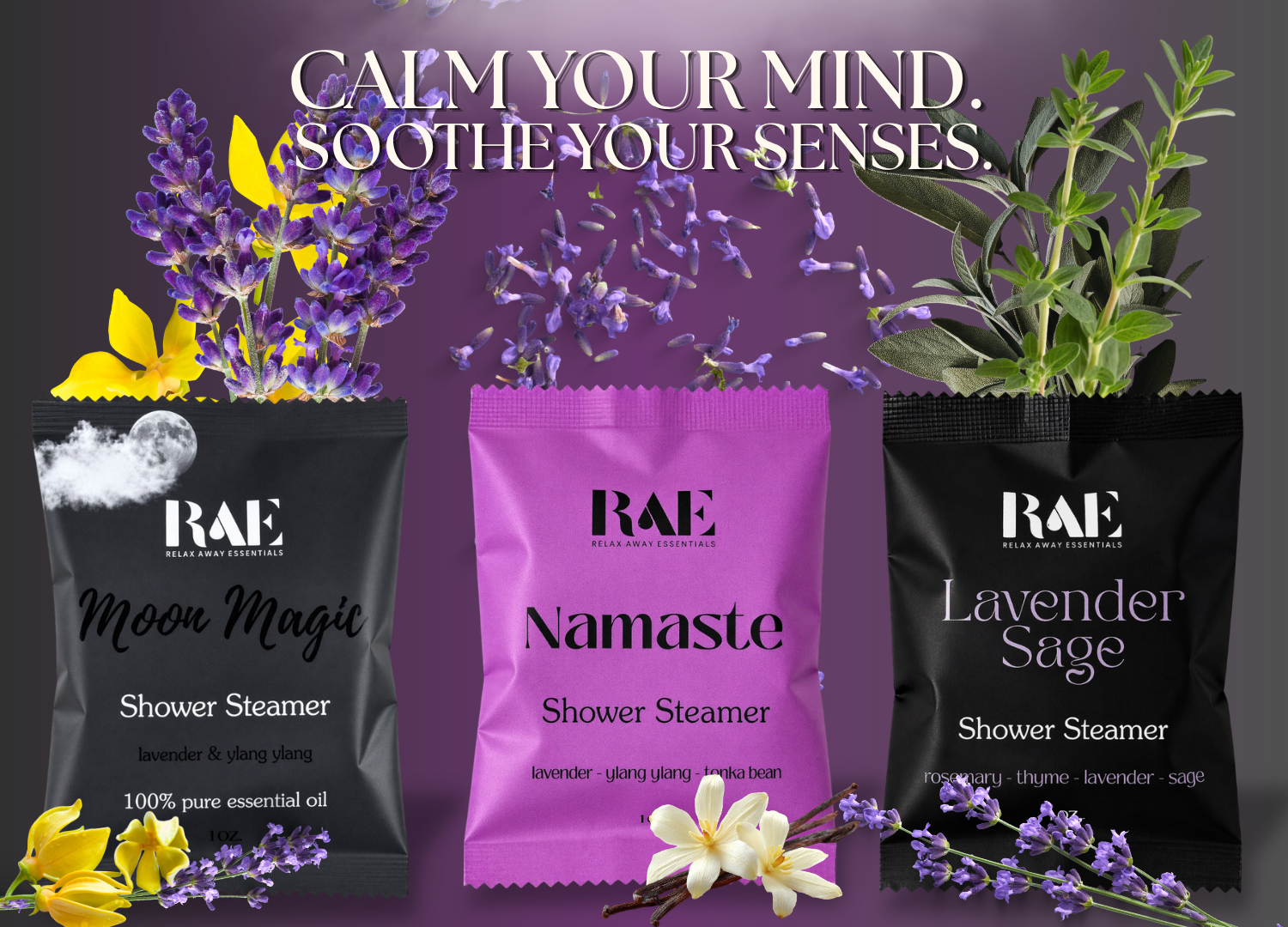 Relaxation Ritual Shower Steamers 6 Pack | Lavender Variety Pack - Spa