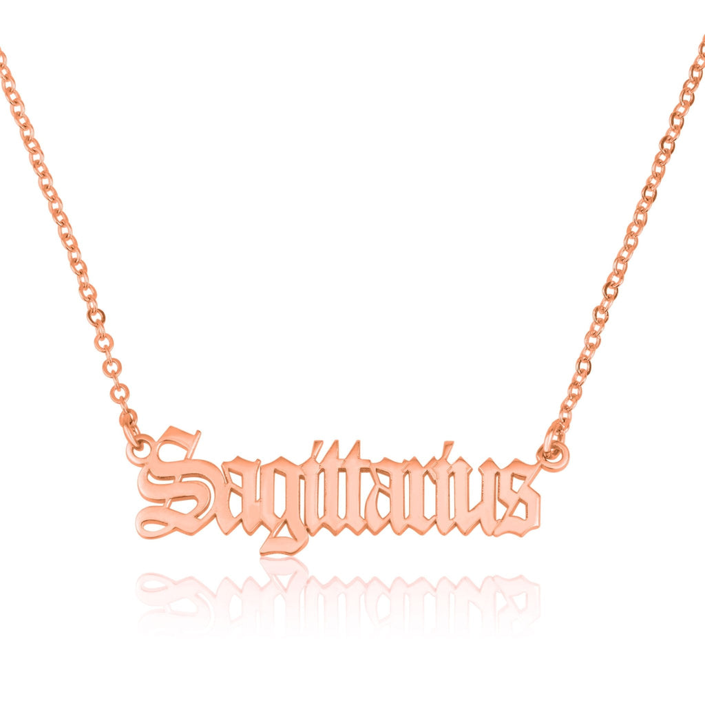 Sagittarius Script Necklace