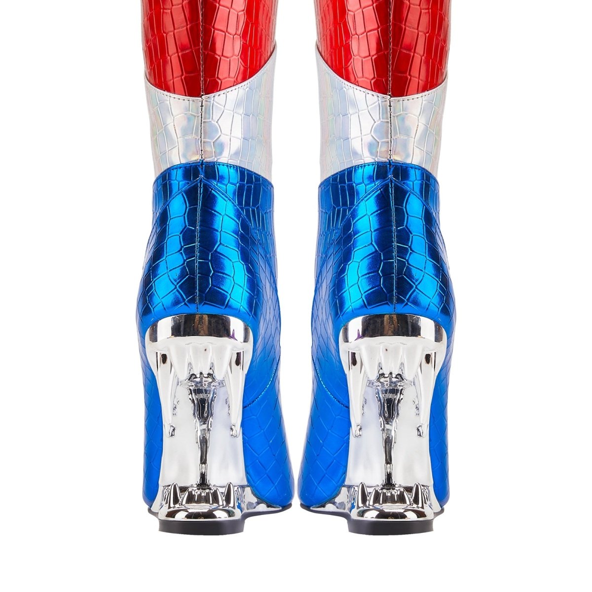 Silver Bite Heel USA Colors Knee High Boots