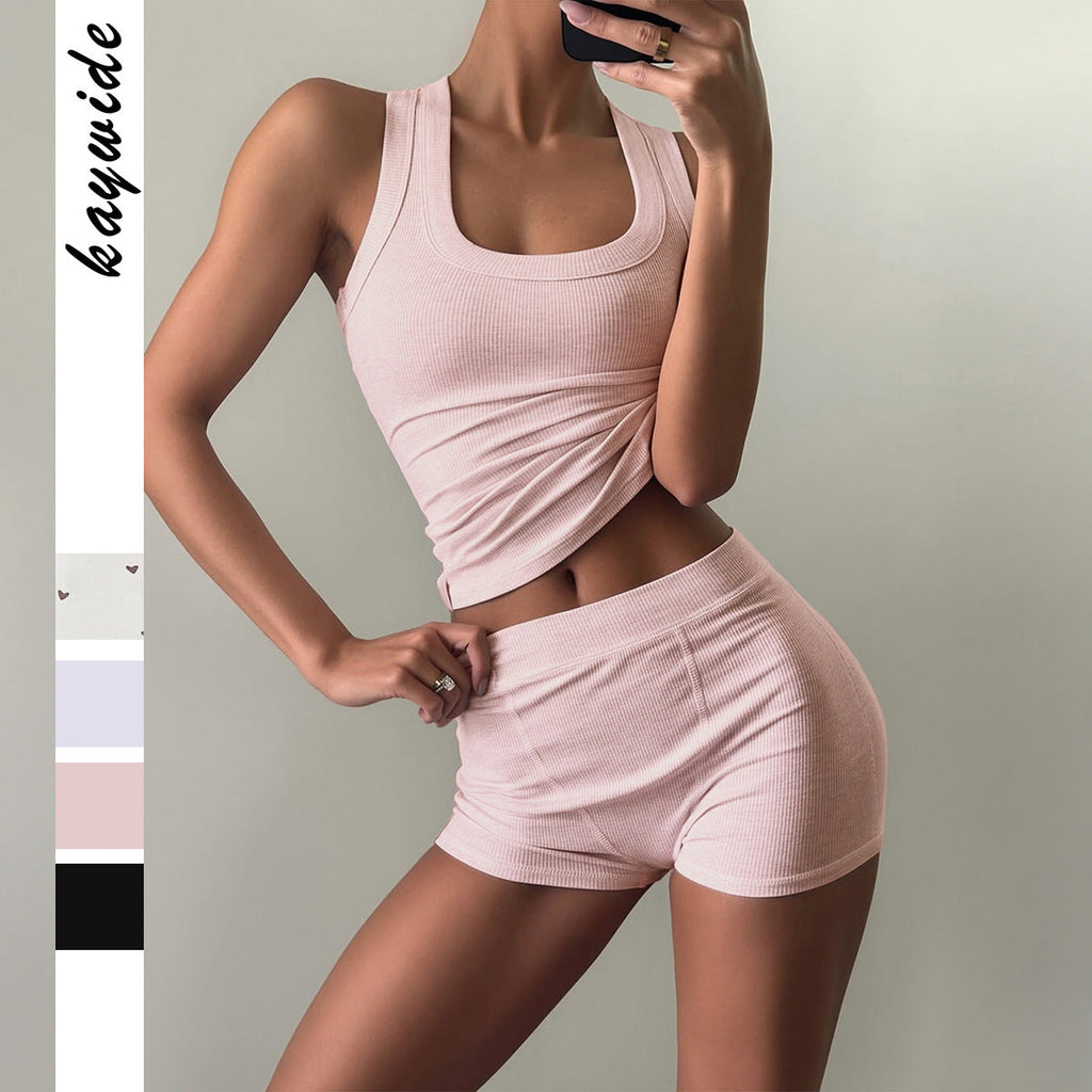 Sports style camisole two-piece set