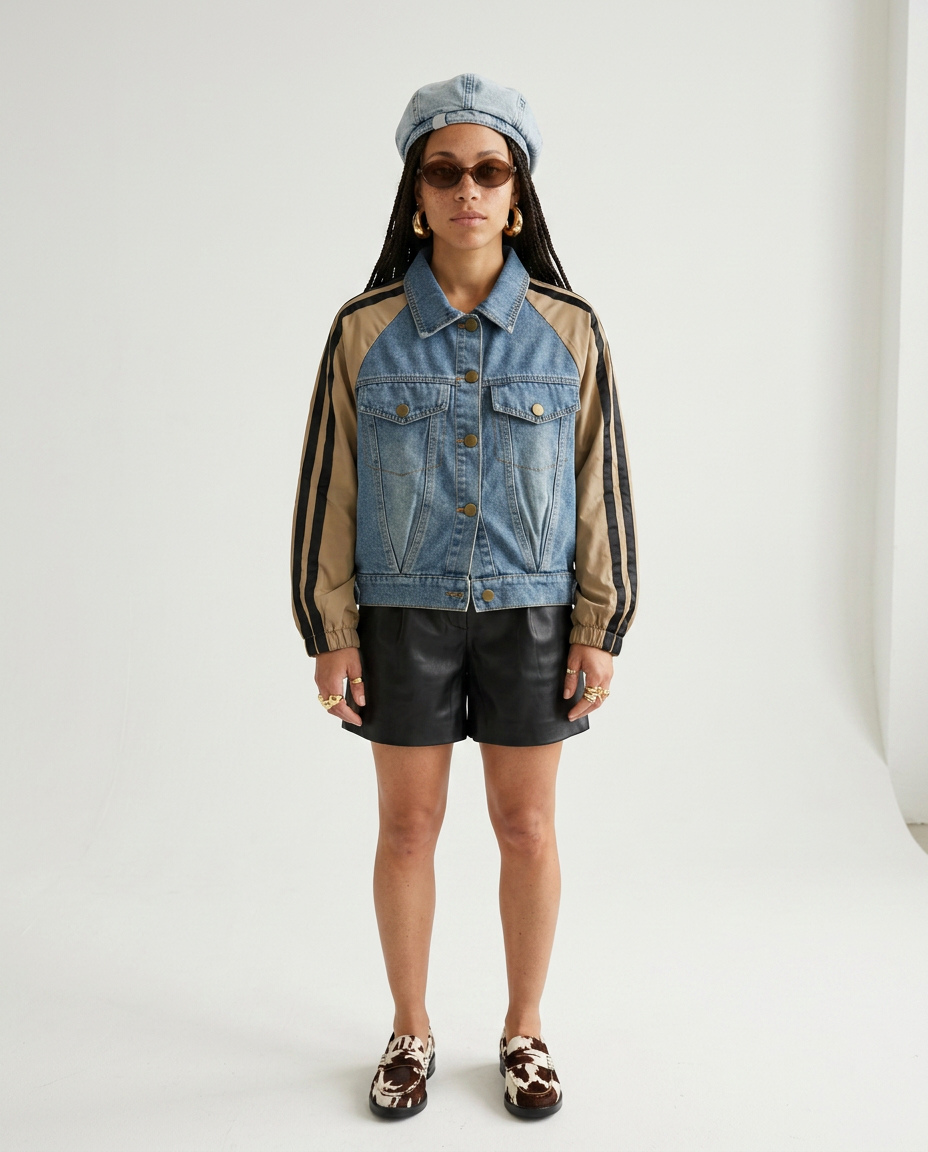 Confident Denim Patchwork Jacket