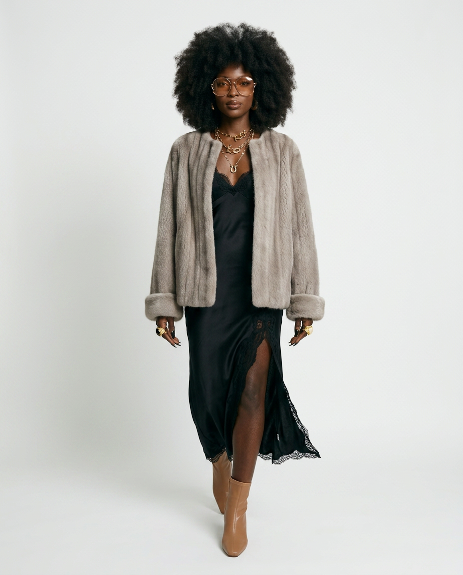 Elegant Faux Fur Short Jacket