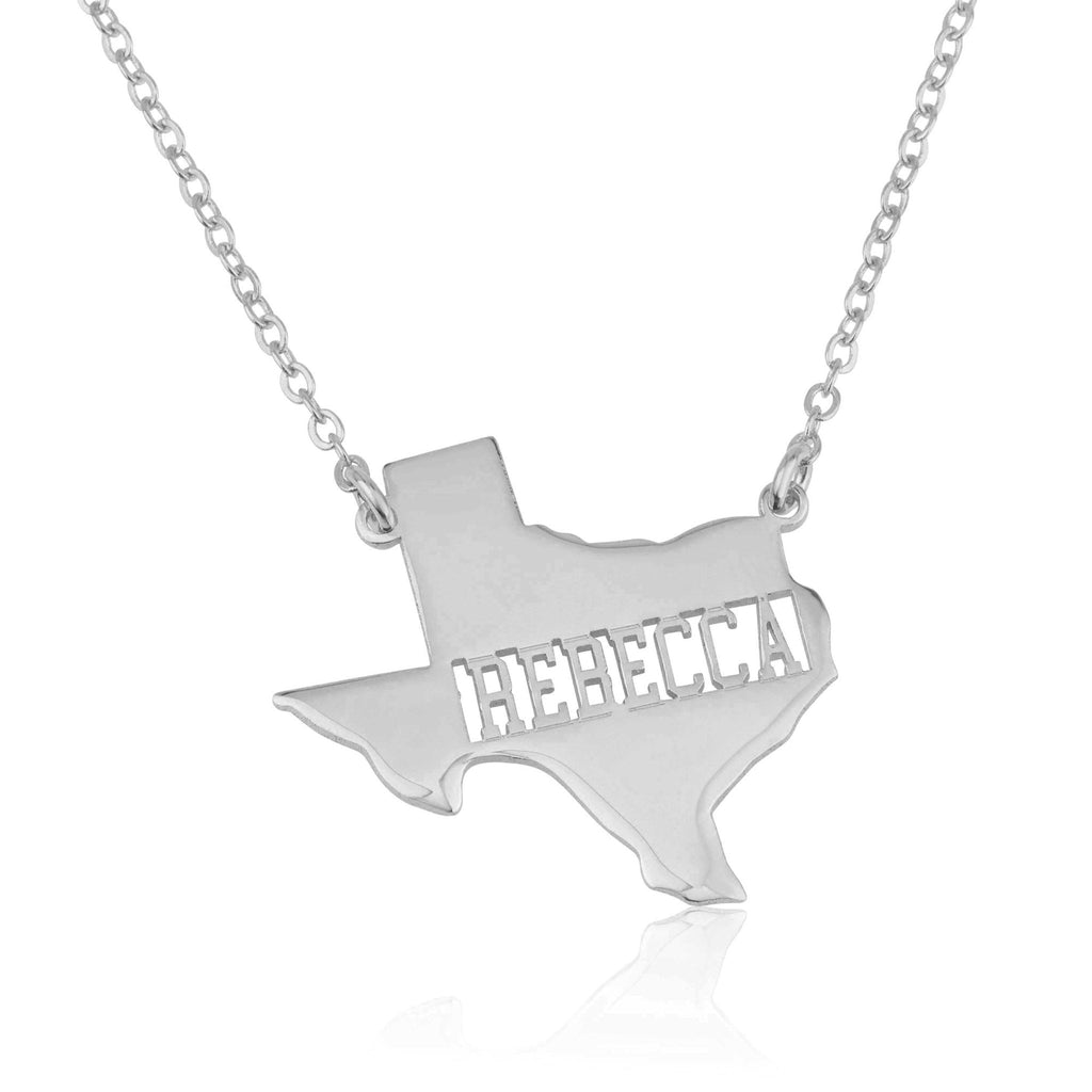 Texas Map Necklace With Name