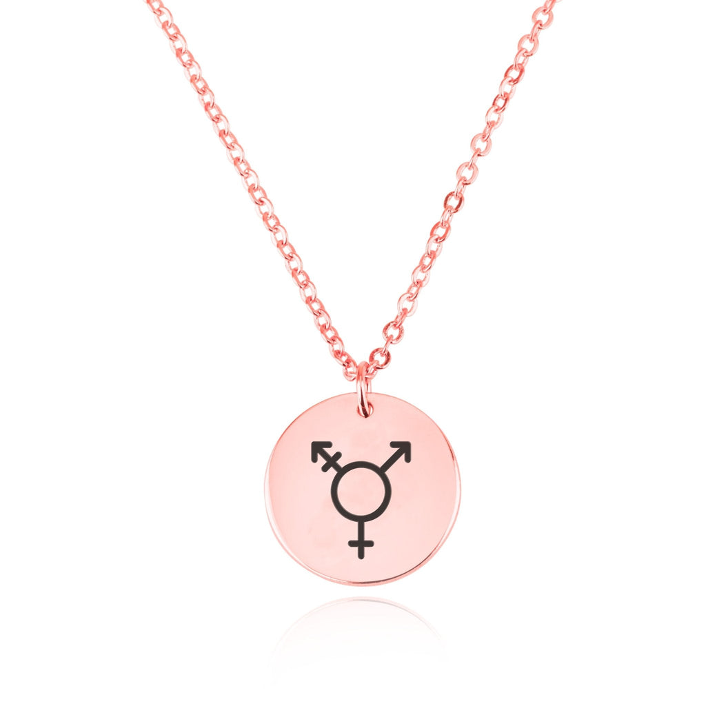 Transgender Pride Disk Necklace