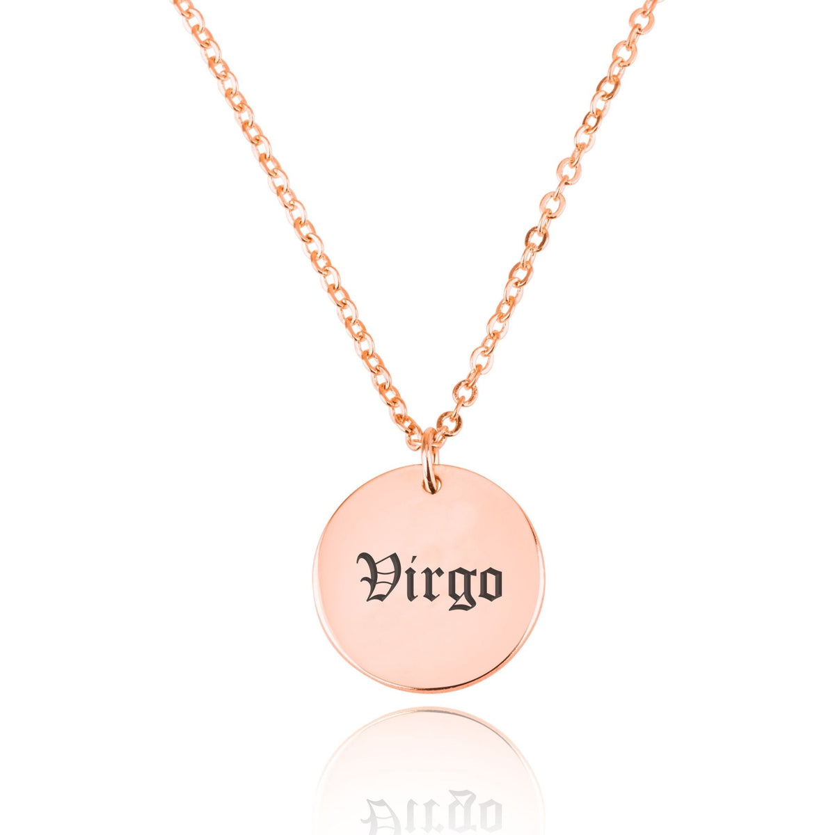 Virgo Script Disk Necklace