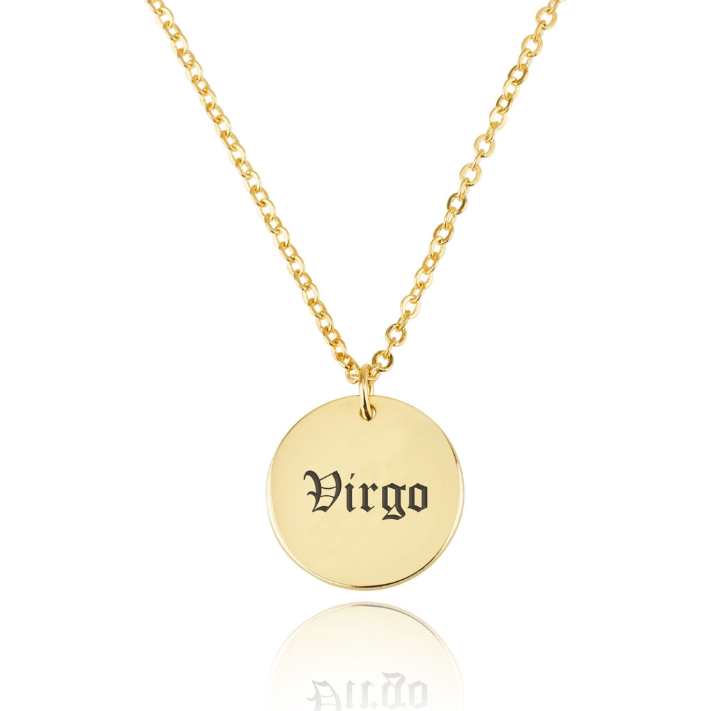 Virgo Script Disk Necklace