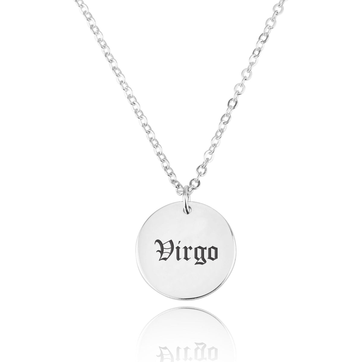 Virgo Script Disk Necklace