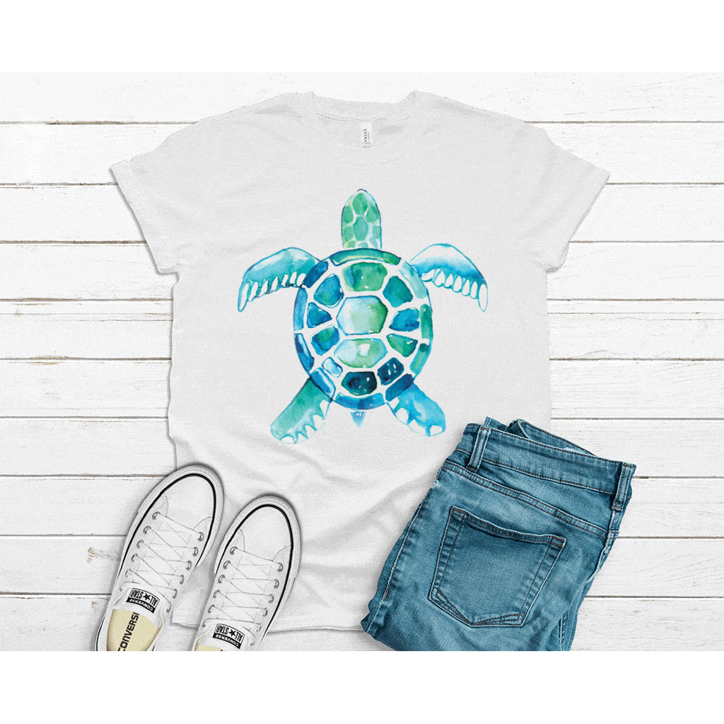 Watercolor Turtle Tee